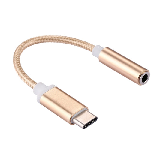 USB-C / Type-C Male to 3.5mm Female Weave Texture Audio Adapter, Length: about 10cm