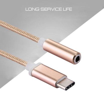 USB-C / Type-C Male to 3.5mm Female Weave Texture Audio Adapter, Length: about 10cm