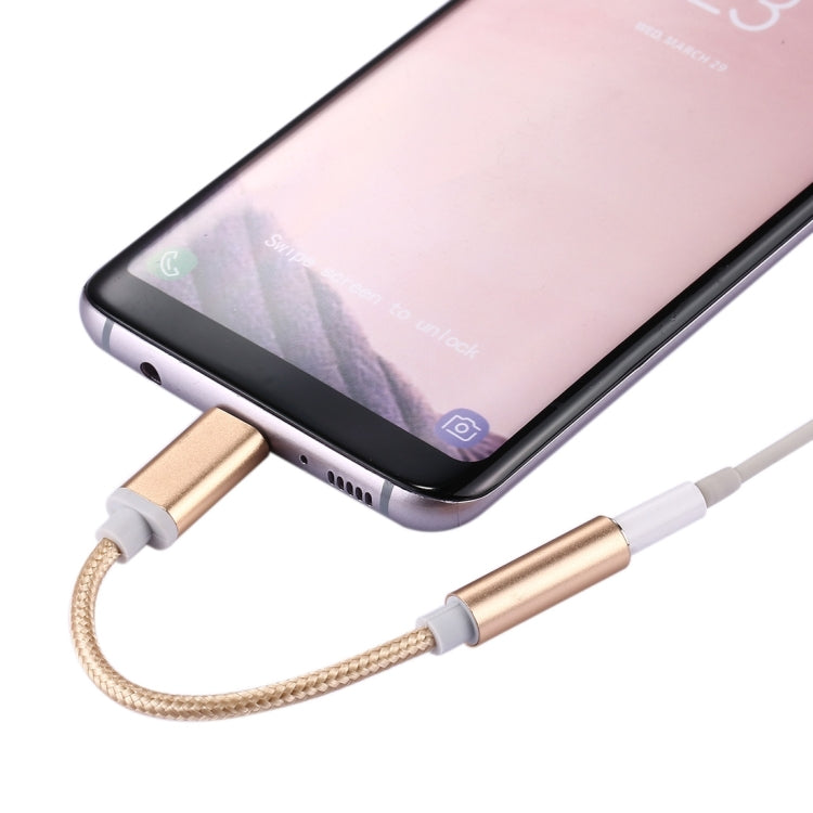 USB-C / Type-C Male to 3.5mm Female Weave Texture Audio Adapter, Length: about 10cm