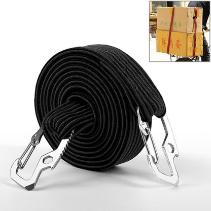 2m Elastic Strapping Rope Packing Tape for Bicycle Motorcycle Back Seat with Hook, 2m