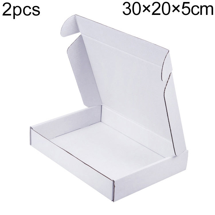 2pcs Shipping Box Clothing Packaging Box, Color: White, Size: 30x20x5cm, 30x20x5cm