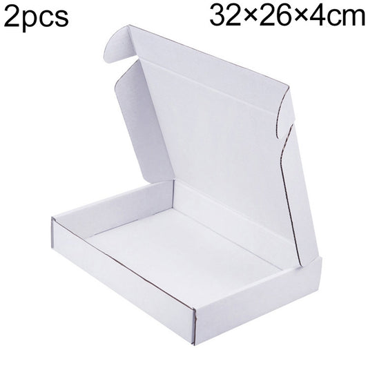 2pcs Shipping Box Clothing Packaging Box, Color: White, Size: 32x26x4cm, 32x26x4cm