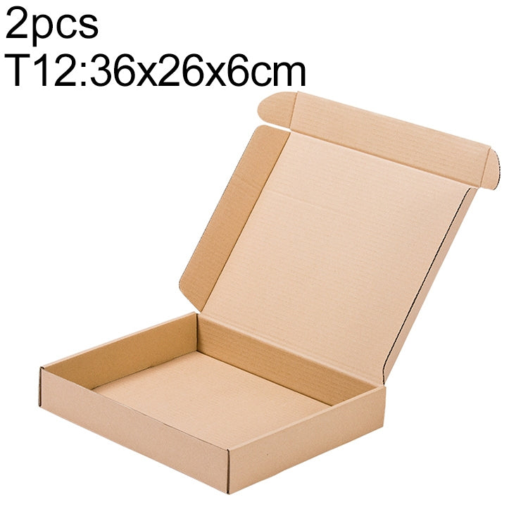 2pcs Kraft Paper Shipping Box Packaging Box, Size: T12, 36x26x6cm, 36x26x6cm