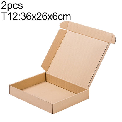2pcs Kraft Paper Shipping Box Packaging Box, Size: T12, 36x26x6cm, 36x26x6cm
