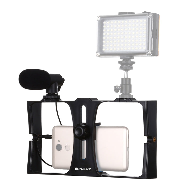 Kit PULUZ 2 en 1 Rig vidéo pour smartphone en direct + microphone pour iPhone, Galaxy, Huawei, Xiaomi, HTC, LG, Google et autres smartphones, Rig de vlogging + micro