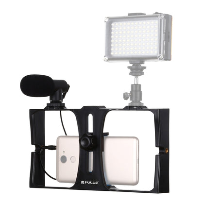 Kit PULUZ 2 en 1 Rig vidéo pour smartphone en direct + microphone pour iPhone, Galaxy, Huawei, Xiaomi, HTC, LG, Google et autres smartphones, Rig de vlogging + micro