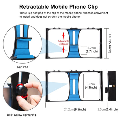 Kit PULUZ 2 en 1 Rig vidéo pour smartphone en direct + microphone pour iPhone, Galaxy, Huawei, Xiaomi, HTC, LG, Google et autres smartphones, Rig de vlogging + micro