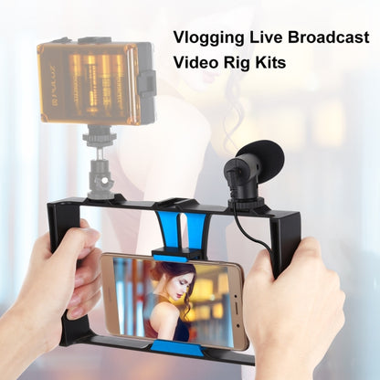 Kit PULUZ 2 en 1 Rig vidéo pour smartphone en direct + microphone pour iPhone, Galaxy, Huawei, Xiaomi, HTC, LG, Google et autres smartphones, Rig de vlogging + micro