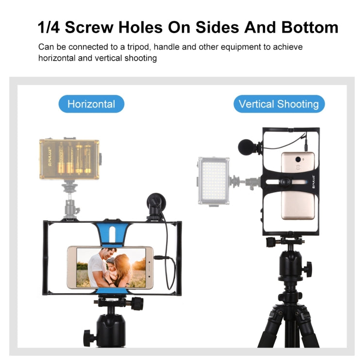 Kit PULUZ 2 en 1 Rig vidéo pour smartphone en direct + microphone pour iPhone, Galaxy, Huawei, Xiaomi, HTC, LG, Google et autres smartphones, Rig de vlogging + micro