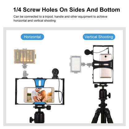 Kit PULUZ 2 en 1 Rig vidéo pour smartphone en direct + microphone pour iPhone, Galaxy, Huawei, Xiaomi, HTC, LG, Google et autres smartphones, Rig de vlogging + micro