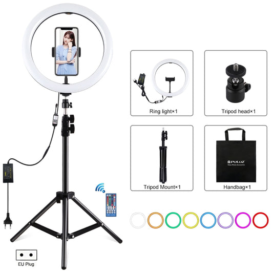 PULUZ 11.8 inch 30cm RGB Light 1.1m Tripod Mount Dimmable LED Ring Vlogging Selfie Photography Video Lights Live Broadcast Kits with Cold Shoe Tripod Ball Head & Phone Clamp, 12 inch RGB+Tripod(EU), 12 inch RGB+Tripod(UK), 11.8 inch RGB+Tripod(US)     ...