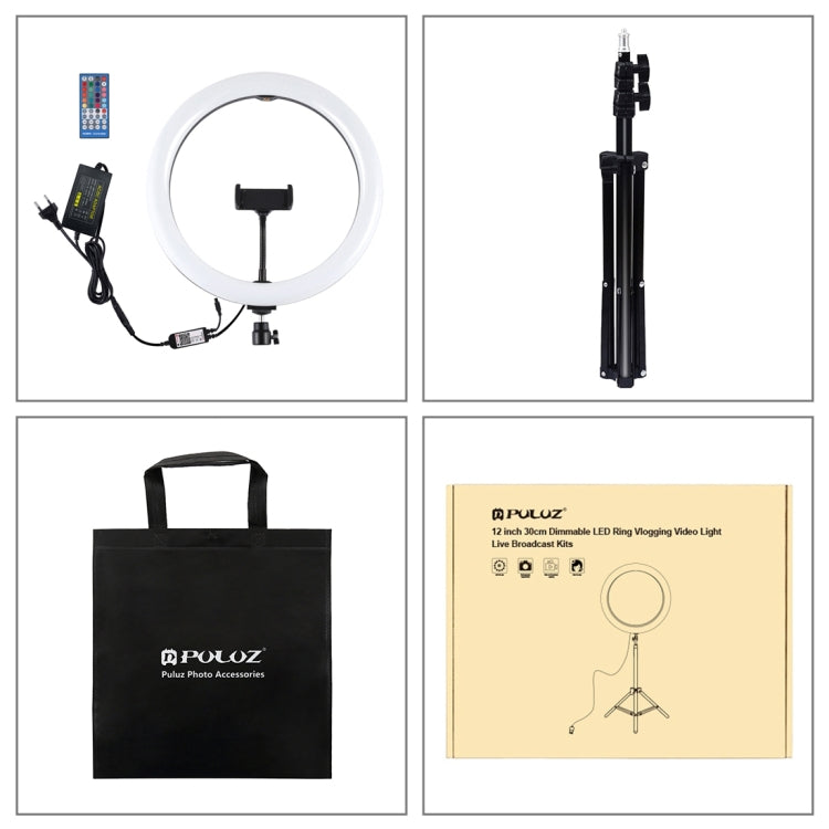 PULUZ 11.8 inch 30cm RGB Light 1.1m Tripod Mount Dimmable LED Ring Vlogging Selfie Photography Video Lights Live Broadcast Kits with Cold Shoe Tripod Ball Head & Phone Clamp, 12 inch RGB+Tripod(EU), 12 inch RGB+Tripod(UK), 11.8 inch RGB+Tripod(US)     ...