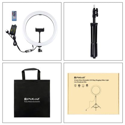 PULUZ 11.8 inch 30cm RGB Light 1.1m Tripod Mount Dimmable LED Ring Vlogging Selfie Photography Video Lights Live Broadcast Kits with Cold Shoe Tripod Ball Head & Phone Clamp, 12 inch RGB+Tripod(EU), 12 inch RGB+Tripod(UK), 11.8 inch RGB+Tripod(US)     ...