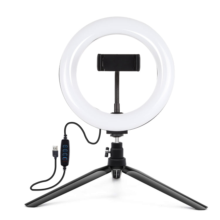 PULUZ 7.9 inch 20cm Light + Desktop Tripod Mount USB 3 Modes Dimmable Dual Color Temperature LED Curved Light Ring Vlogging Selfie Beauty Photography Video Lights with Phone Clamp, 7.9 inch + Desktop Tripod, 7.9 inch+Tripod
