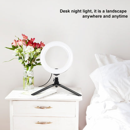 PULUZ 7.9 inch 20cm Light + Desktop Tripod Mount USB 3 Modes Dimmable Dual Color Temperature LED Curved Light Ring Vlogging Selfie Beauty Photography Video Lights with Phone Clamp, 7.9 inch + Desktop Tripod, 7.9 inch+Tripod