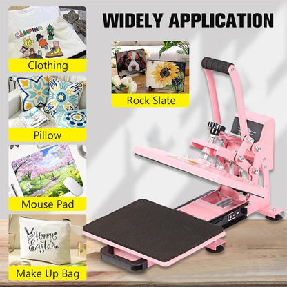 Hand Stamping Machine T-Shirt Clothes Heat Transfer, Size: 23x30cm, UK Plug, POD Machine UK Plug