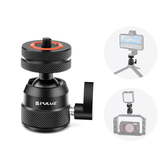 PULUZ Mini rotule trépied multifonction en alliage d'aluminium, double usage griffe porte-accessoire et vis 1/4, rotule trépied double usage