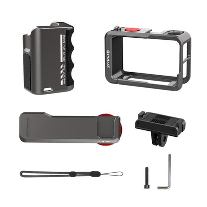 For DJI Osmo Action 5 Pro / 4 / 3 PULUZ Metal Camera Cage Expansion Adapter with Handle Grip, For DJI Osmo Action 5 Pro / 4 / 3