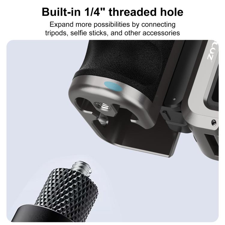 For DJI Osmo Action 5 Pro / 4 / 3 PULUZ Metal Camera Cage Expansion Adapter with Handle Grip, For DJI Osmo Action 5 Pro / 4 / 3