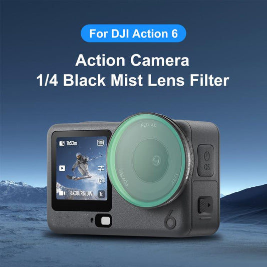 Filtro de lente Black Mist 1/4 para cámara de acción DJI Osmo Action 6 PULUZ, Black Mist 1/4