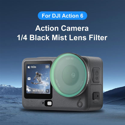 For DJI Osmo Action 6 PULUZ Action Camera Black Mist 1/4 Lens Filter, Black Mist 1/4