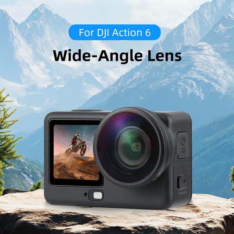 Pour DJI Osmo Action 6, objectif grand-angle 185 degrés PULUZ FOV Boost, pour DJI Osmo Action 6