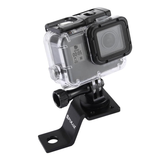Support de fixation de moto en alliage d'aluminium PULUZ avec adaptateur trépied et vis pour GoPro, Insta360, DJI et autres caméras d'action, Fixation 2 (Noir), Fixation 2 (Argent), Fixation 2 (Rouge), Fixation 2 (Bleu), Fixation 2 (Or)