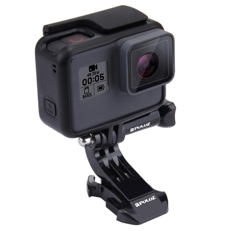 PULUZ Black Vertical Surface J-Hook Buckle Mount for PULUZ Action Sports Cameras Jaws Flex Clamp Mount for GoPro, Insta360, DJI and Other Action Cameras