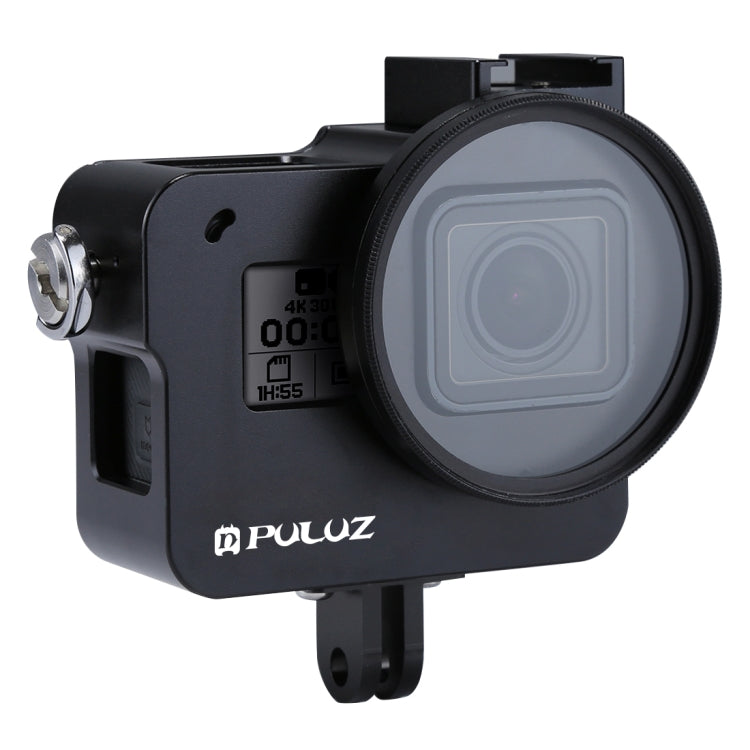 PULUZ Housing Shell CNC Aluminum Alloy Protective Cage with Insurance Frame & 52mm UV Lens for GoPro HERO(2018) /7 Black /6 /5, For HERO6 /5 Pull Frame US Stock, For HERO6 /5 Pull Frame AE Stock, For HERO6 /5 Pull Frame UK Stock, For HERO6 /5 Pull Fram...
