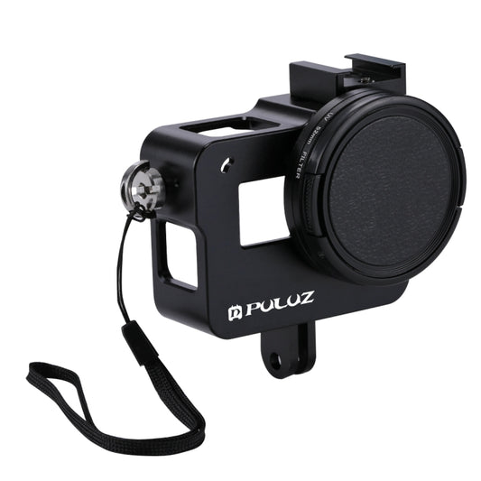 PULUZ Housing Shell CNC Aluminum Alloy Protective Cage with 52mm UV Lens for GoPro HERO(2018) /7 Black /6 /5