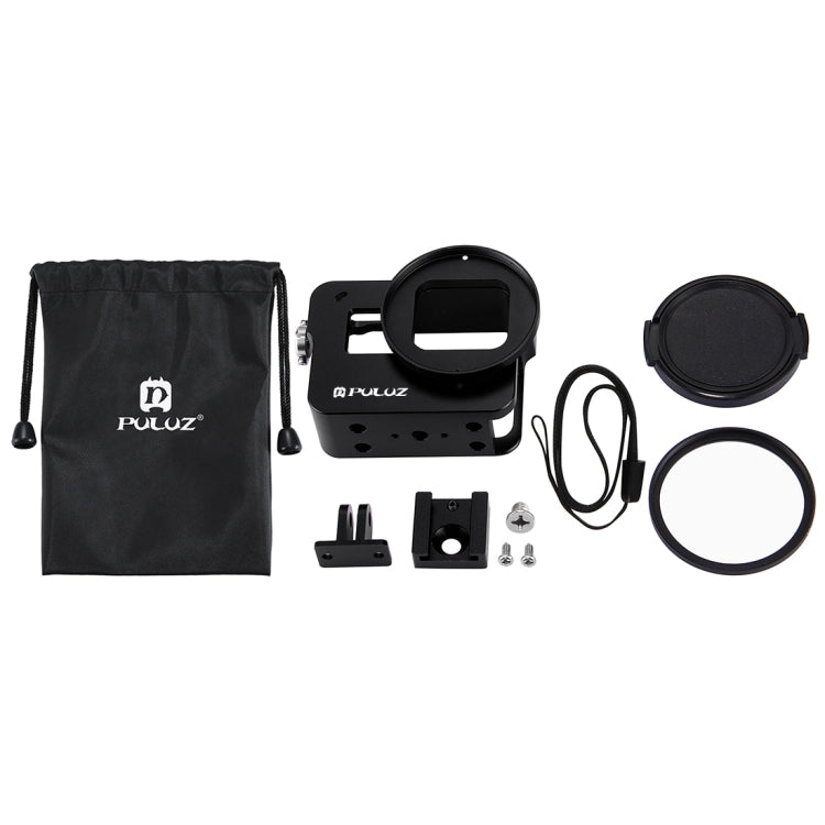 PULUZ Housing Shell CNC Aluminum Alloy Protective Cage with 52mm UV Lens for GoPro HERO(2018) /7 Black /6 /5