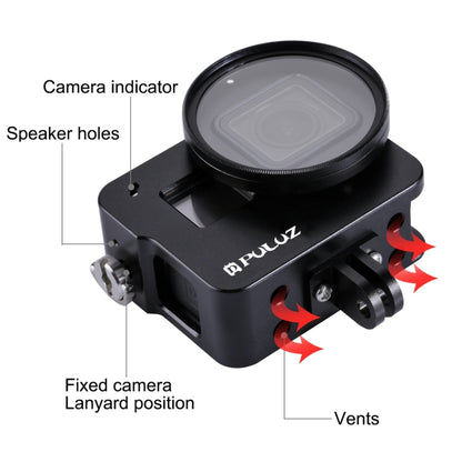 PULUZ Housing Shell CNC Aluminum Alloy Protective Cage with 52mm UV Lens for GoPro HERO(2018) /7 Black /6 /5