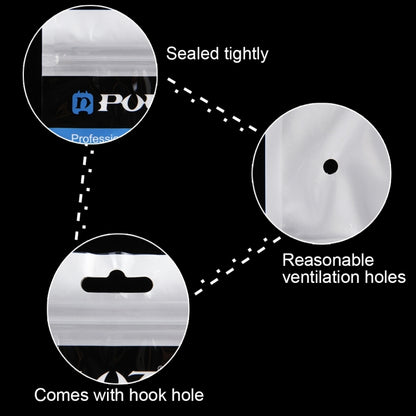 10 PCS PULUZ 16cm x 13cm Hang Hole Clear Front White Pearl Jewelry Zip Lock Packaging Bag(Size: M), Size: M