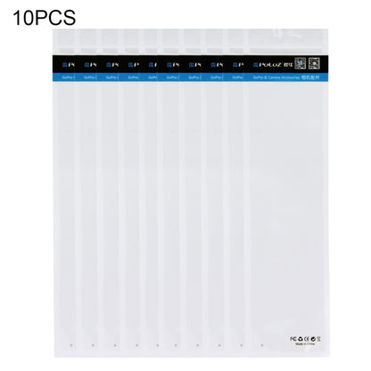 10 PCS PULUZ 34.5cm x 9cm Hang Hole Clear Front White Pearl Jewelry Zip Lock Packaging Bag(Size: S, Lengthened type), Size: S, Lengthened type