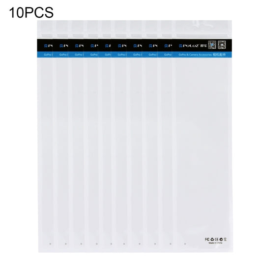 10 PCS PULUZ 34.5cm x 9cm Hang Hole Clear Front White Pearl Jewelry Zip Lock Packaging Bag(Size: S, Lengthened type), Size: S, Lengthened type