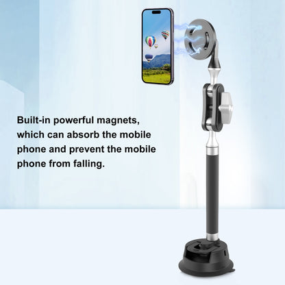 PULUZ Car Suction Cup Arm Mount Phone Tablet Magnetic Holder with Phone Clamp