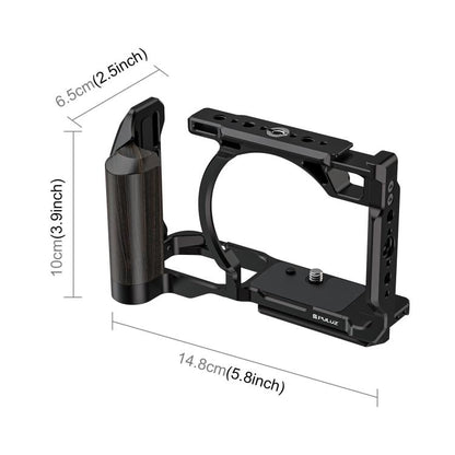 For Nikon ZR PULUZ Wood Handle Metal Camera Cage Expansion Frame, For Nikon ZR Cage