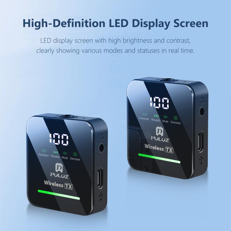 PULUZ 4 TX + 1 RX Wireless Lavalier Microphone, Type-C 4 TX + 1 RX