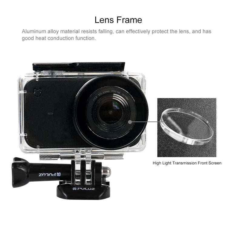 PULUZ 45m Underwater Acrylic Plexiglass Waterproof Housing Diving Case for Xiaomi Mijia Small Camera, with Buckle Basic Mount & Screw, For Mijia Small Camera