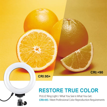 PULUZ 4.7 inch 12cm Curved Surface USB 10 Modes 8 Colors RGBW Dimmable LED Ring Vlogging Photography Video Lights with Tripod Ball Head, 4.7 inch RGBW