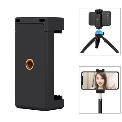 PULUZ Selfie Sticks Tripod Mount Phone Clamp with 1/4 inch Screw Holes & Cold Shoe Base