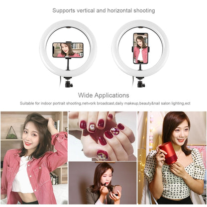 PULUZ 10.2 inch 26cm Curved Surface USB RGBW Dimmable LED Ring Vlogging Photography Video Lights with Tripod Ball Head & Remote Control & Phone Clamp, 10.2 inch RGBW