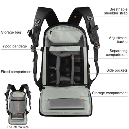 Sac à dos portable et étanche PULUZ pour stabilisateur portable PTZ et appareil photo, avec housse de pluie, pour appareil photo numérique, DJI Ronin-SC / Ronin-S, sac pour appareil photo (noir RU), sac pour appareil photo (noir)