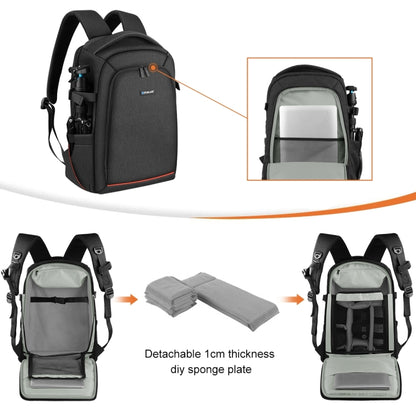 Sac à dos portable et étanche PULUZ pour stabilisateur portable PTZ et appareil photo, avec housse de pluie, pour appareil photo numérique, DJI Ronin-SC / Ronin-S, sac pour appareil photo (noir RU), sac pour appareil photo (noir)