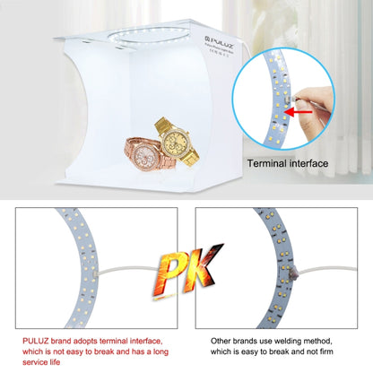 PULUZ 23cm Ring LED Panel Folding Portable Light Photo Lighting Studio Shooting Tent Box Kit with 6 Colors Backdrops (Black, White, Yellow, Red, Green, Blue), Unfold Size: 24cm x 23cm x 23cm, 23cm Ring LED Panel (RU), 23cm Ring LED Panel