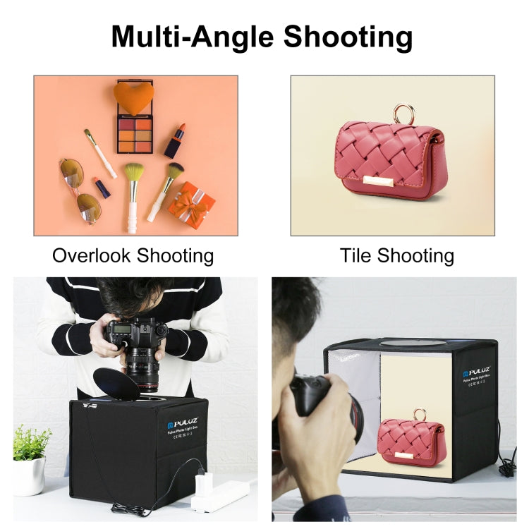 PULUZ 25cm Folding Portable Ring Light Photo Lighting Studio Shooting Tent Box with 12 Colors Backdrops, Size: 25cm x 25cm x 25cm, 25cm High CRI Box