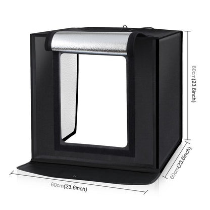 PULUZ Photo Studio Light Box Portable 60 x 60 x 60 cm Light Tent LED 5500K White Light Dimmable Mini 36W Photography Studio Tent Kit with 6 Removable Backdrops (Black Orange White Green Blue Red), 60cm Box(US), 60cm Box(UK), 60cm Box(EU), 60cm Box(AU)