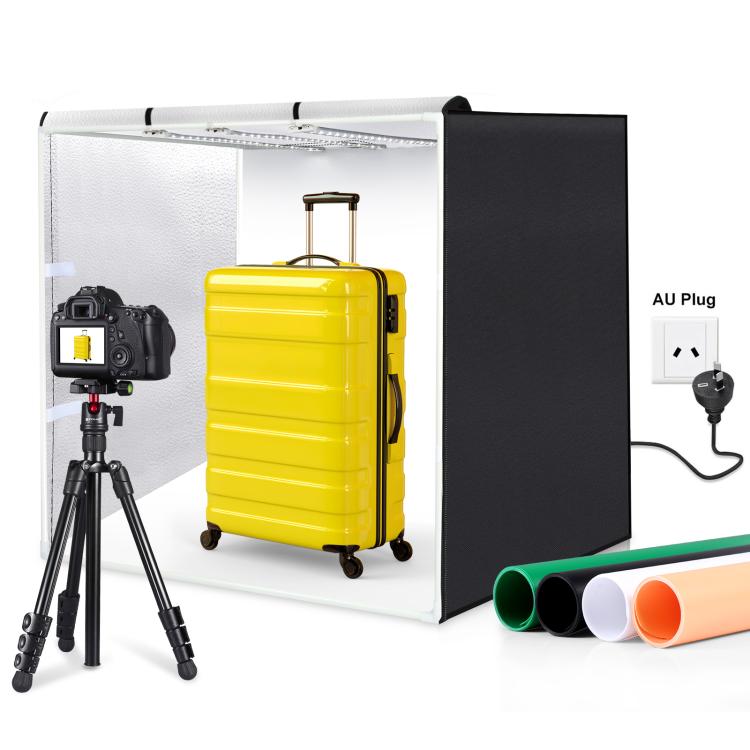 PULUZ 80cm Tente de Studio Photo Pliable et Portable 90W 14000LM Lumière Blanche IRC Élevé avec 3 Fonds de Couleurs Noir, Blanc, Orange