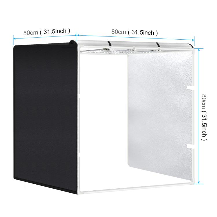 PULUZ 80cm Tente de Studio Photo Pliable et Portable 90W 14000LM Lumière Blanche IRC Élevé avec 3 Fonds de Couleurs Noir, Blanc, Orange