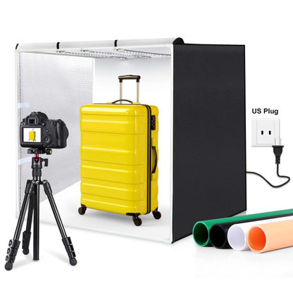 PULUZ 80cm Tente de Studio Photo Pliable et Portable 90W 14000LM Lumière Blanche IRC Élevé avec 3 Fonds de Couleurs Noir, Blanc, Orange